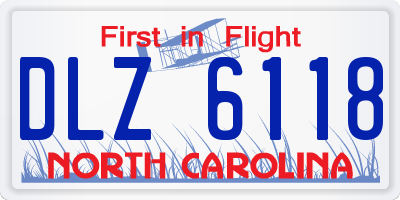 NC license plate DLZ6118