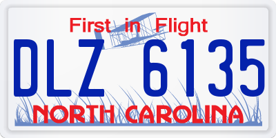 NC license plate DLZ6135