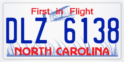 NC license plate DLZ6138