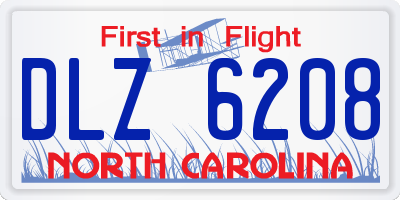 NC license plate DLZ6208