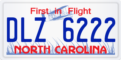 NC license plate DLZ6222