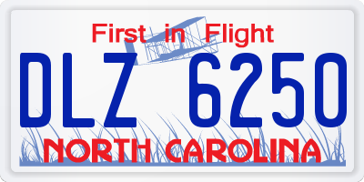 NC license plate DLZ6250