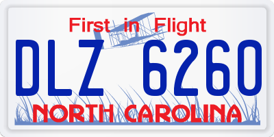 NC license plate DLZ6260