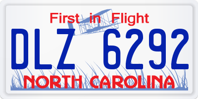 NC license plate DLZ6292