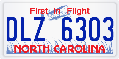 NC license plate DLZ6303