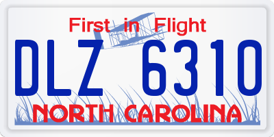 NC license plate DLZ6310