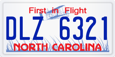 NC license plate DLZ6321