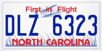 NC license plate DLZ6323