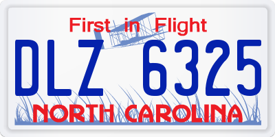 NC license plate DLZ6325