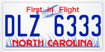 NC license plate DLZ6333