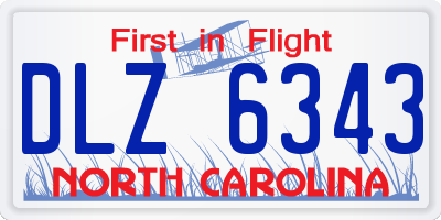 NC license plate DLZ6343