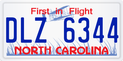 NC license plate DLZ6344
