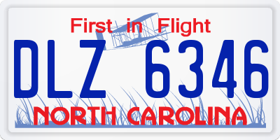 NC license plate DLZ6346