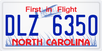 NC license plate DLZ6350