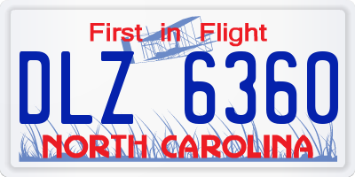 NC license plate DLZ6360