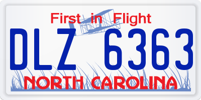 NC license plate DLZ6363