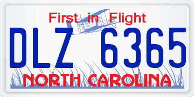 NC license plate DLZ6365