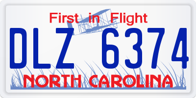 NC license plate DLZ6374