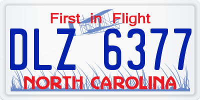 NC license plate DLZ6377