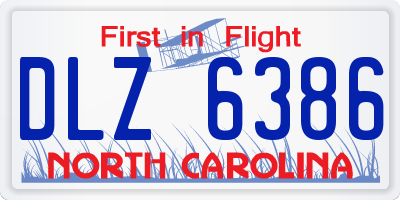NC license plate DLZ6386