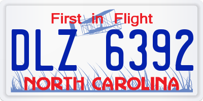 NC license plate DLZ6392