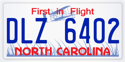 NC license plate DLZ6402