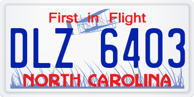 NC license plate DLZ6403