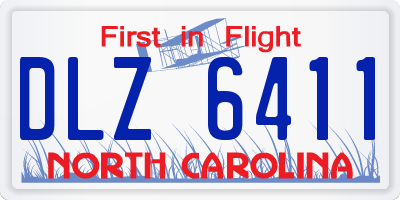 NC license plate DLZ6411