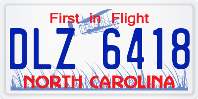 NC license plate DLZ6418