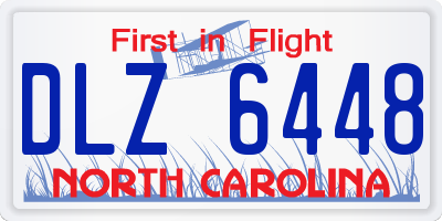 NC license plate DLZ6448