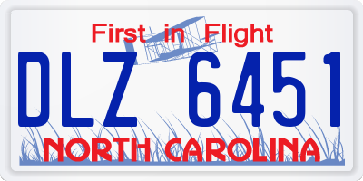 NC license plate DLZ6451