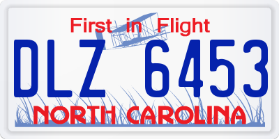 NC license plate DLZ6453