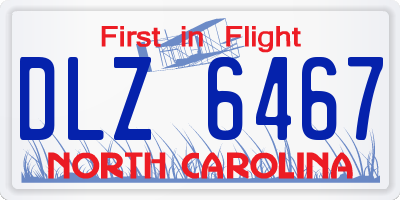NC license plate DLZ6467