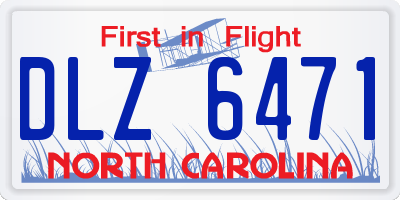 NC license plate DLZ6471