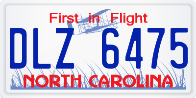 NC license plate DLZ6475
