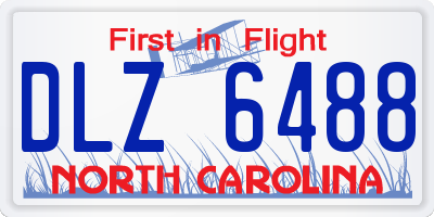 NC license plate DLZ6488