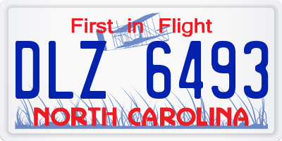 NC license plate DLZ6493
