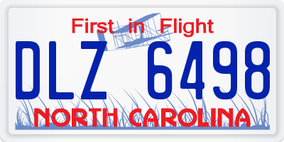 NC license plate DLZ6498