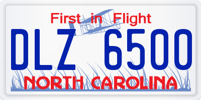 NC license plate DLZ6500