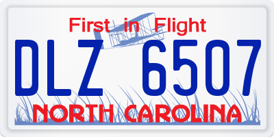 NC license plate DLZ6507