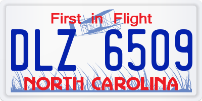 NC license plate DLZ6509