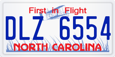 NC license plate DLZ6554