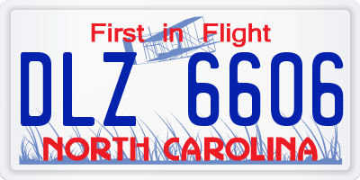 NC license plate DLZ6606
