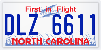 NC license plate DLZ6611