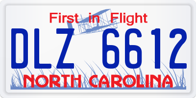 NC license plate DLZ6612