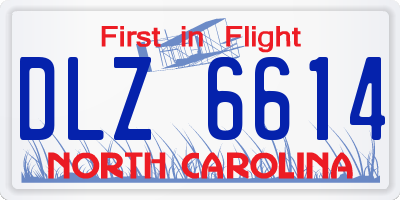 NC license plate DLZ6614
