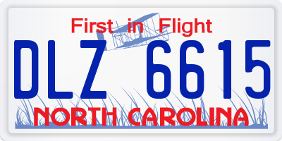 NC license plate DLZ6615