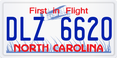 NC license plate DLZ6620