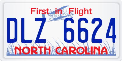 NC license plate DLZ6624