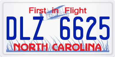 NC license plate DLZ6625